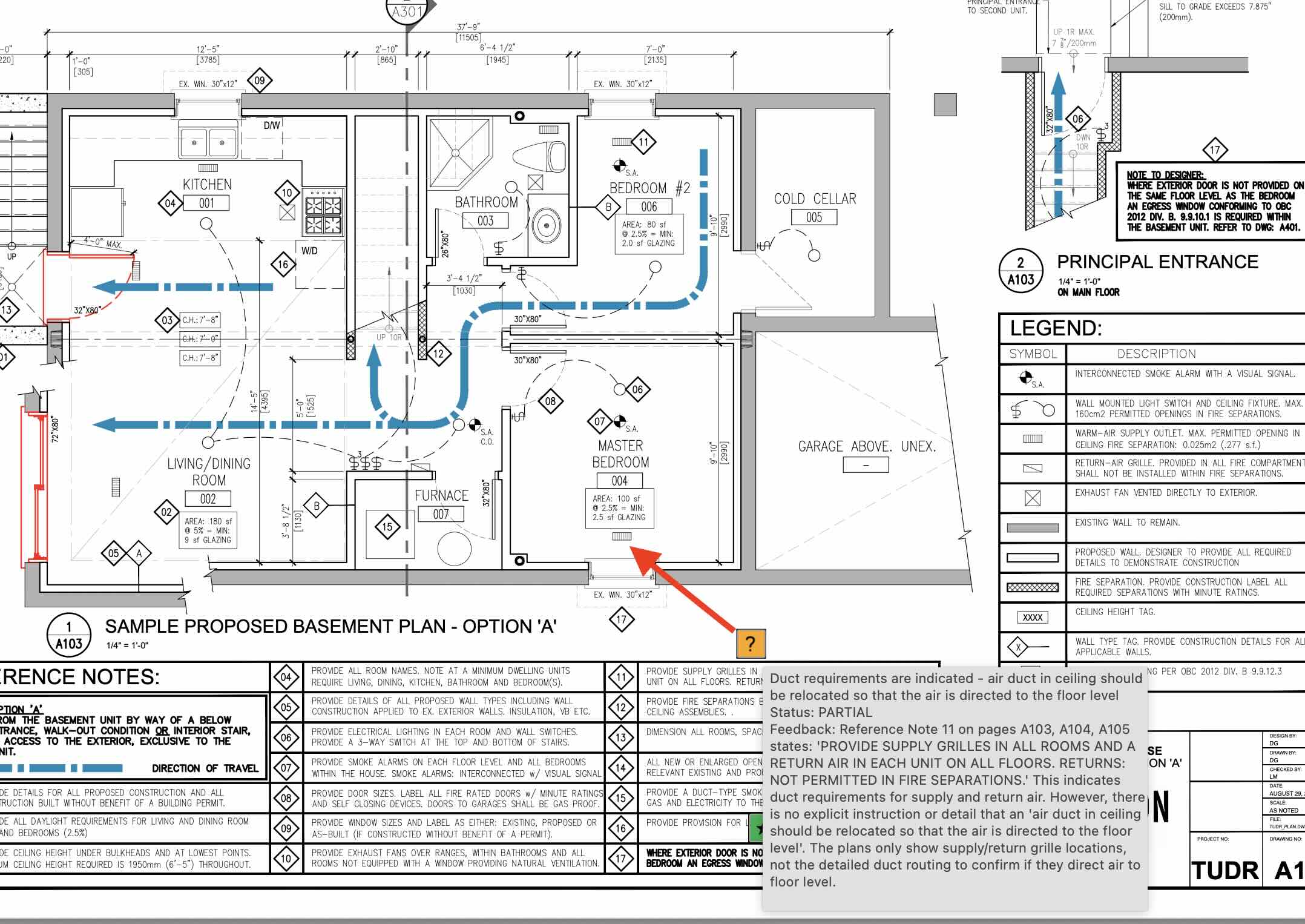 Basement analysis screenshot 2 showing compliance checklist